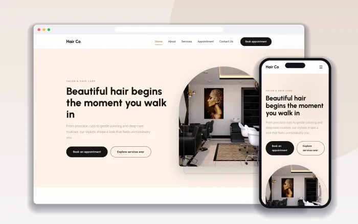 Hairco website design
