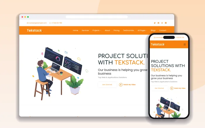 Tekstack website design