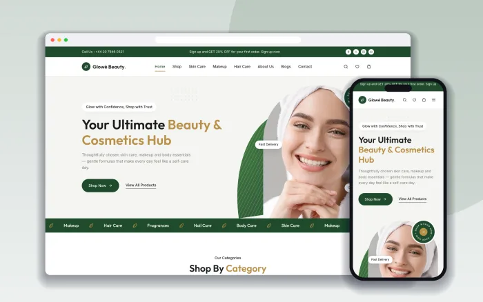 Glowe Template website design