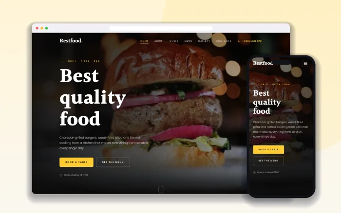 Restfood Template website design