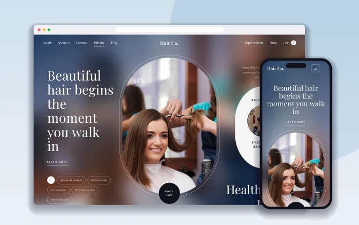 V2Hairco website design